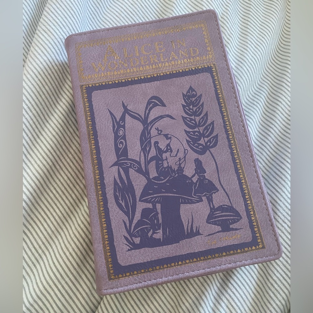 Purple Alice in Wonderland Book Clutch